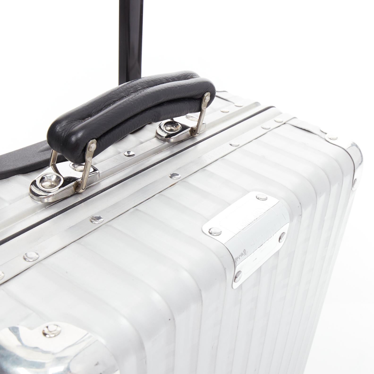 FENDI RIMOWA Cabin Size Zucca monogram silver aluminium trolley suitcase 3