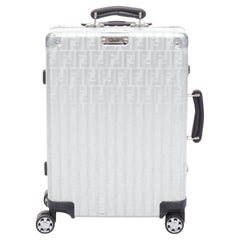 FENDI RIMOWA Cabin Size Zucca monogram silver aluminium trolley suitcase