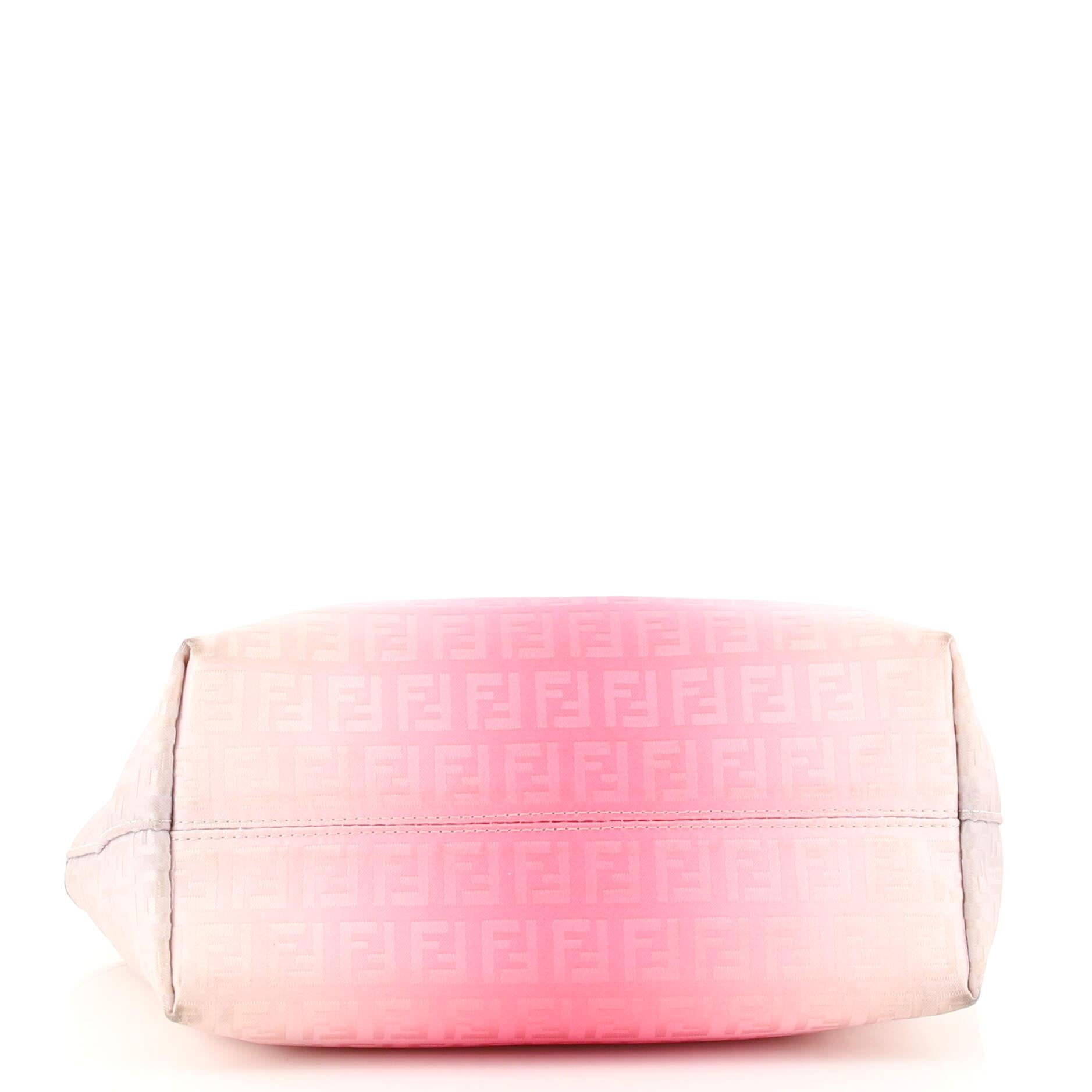 Fendi Roll Tote Ombre Zucchino Canvas Small In Good Condition In NY, NY