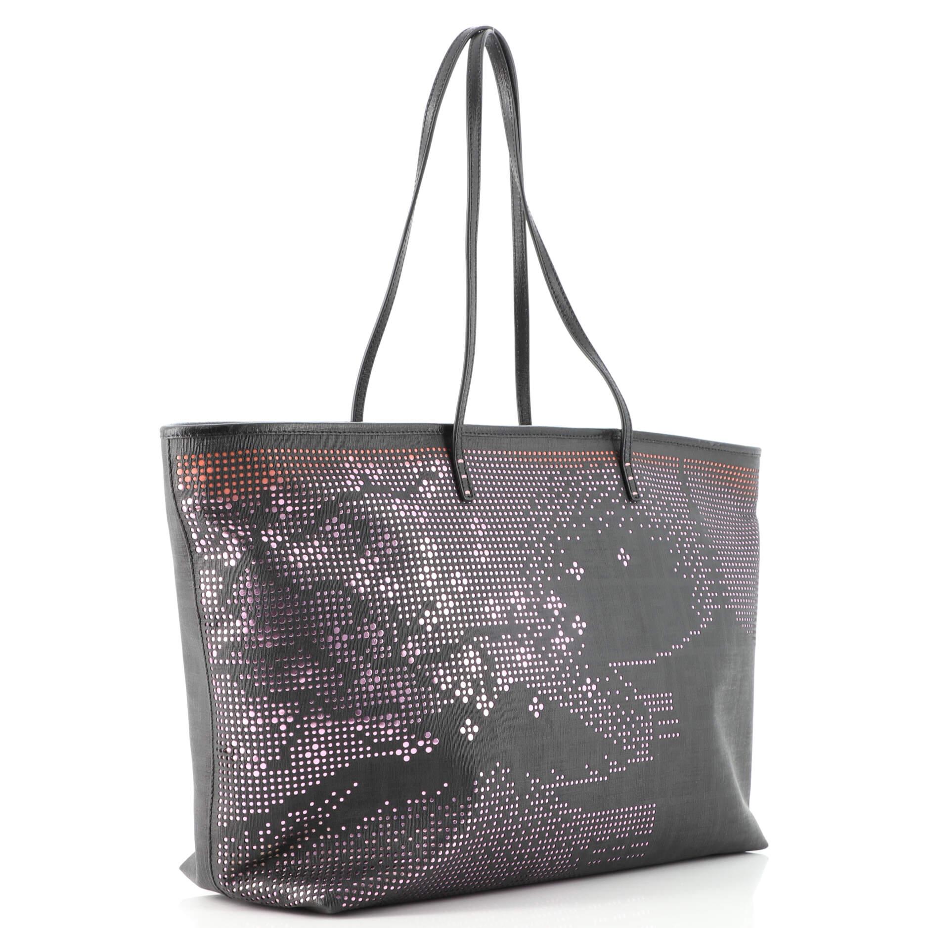 Condition: Very good. Slight odor in interior. Creasing on exterior, wear on base corners, leather trims and handles. Light wear in interior, scratches and heavy tarnish on hardware.
Accessories: Dust Bag
Measurements: Handle Drop 10