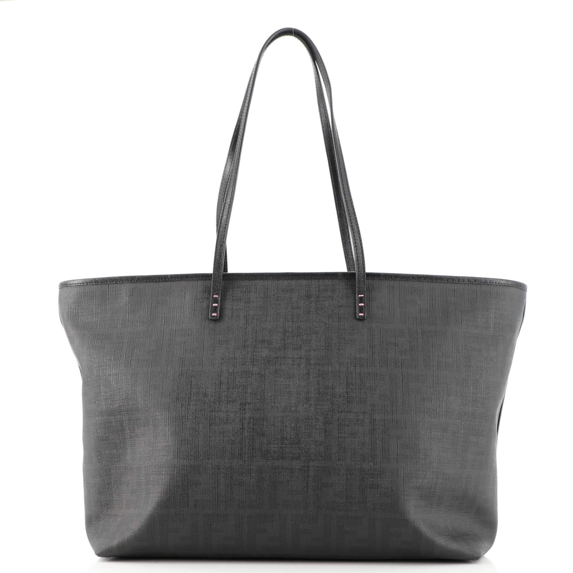Fendi Roll Tote Perforated Zucca Canvas Large In Good Condition In NY, NY