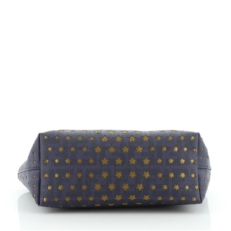 Fendi Roll Tote Perforiertes Zucca Canvas von Fendi im Zustand „Gut“ in NY, NY