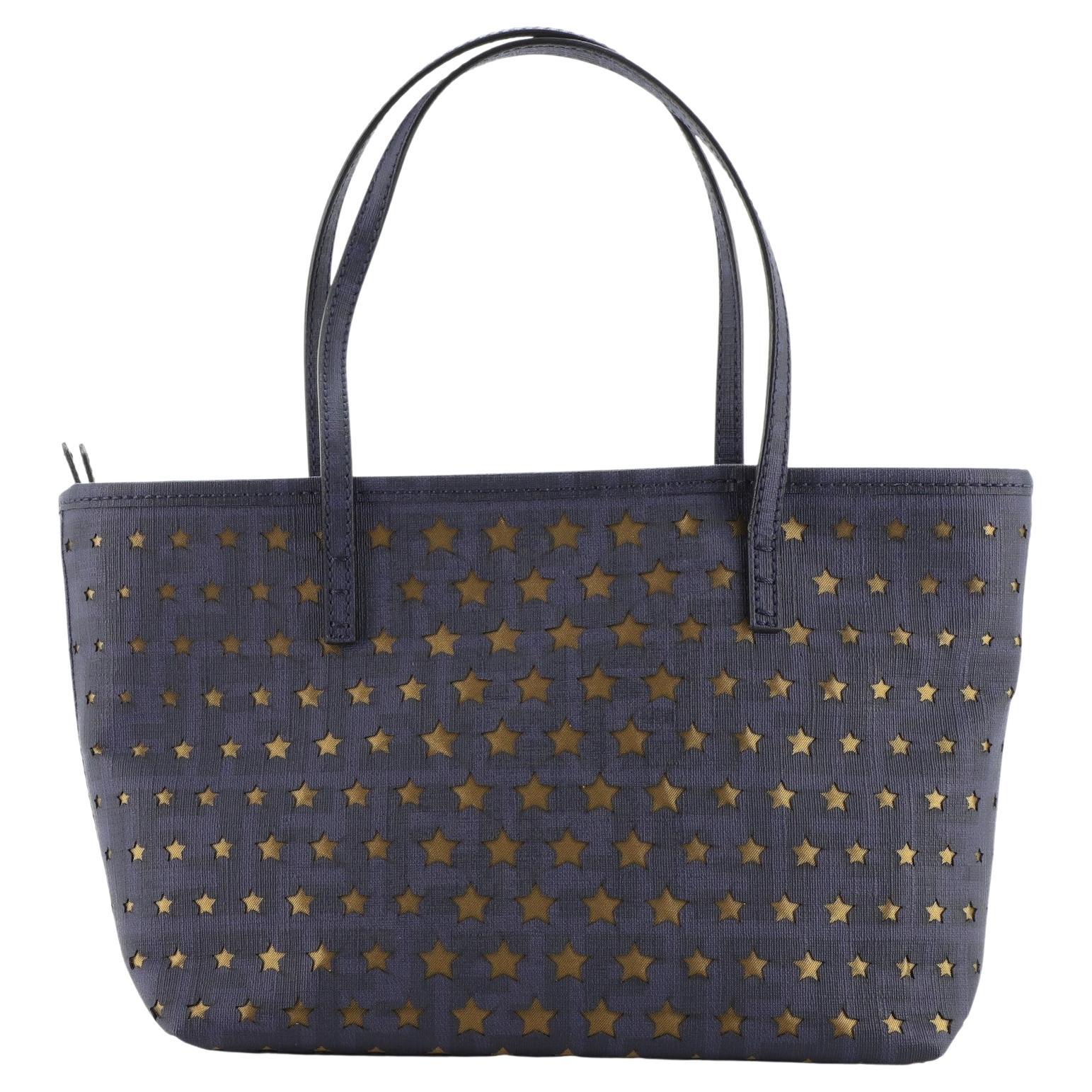 Fendi Roll Tote Perforated Zucca Canvas Small