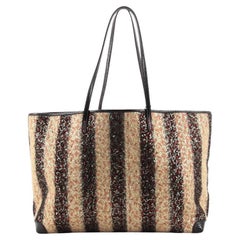 Fendi Roll Tote Striped Sequins and Wool Large