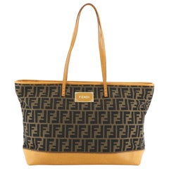 Fendi Roll Tote Zucca Canvas and Leather Large
