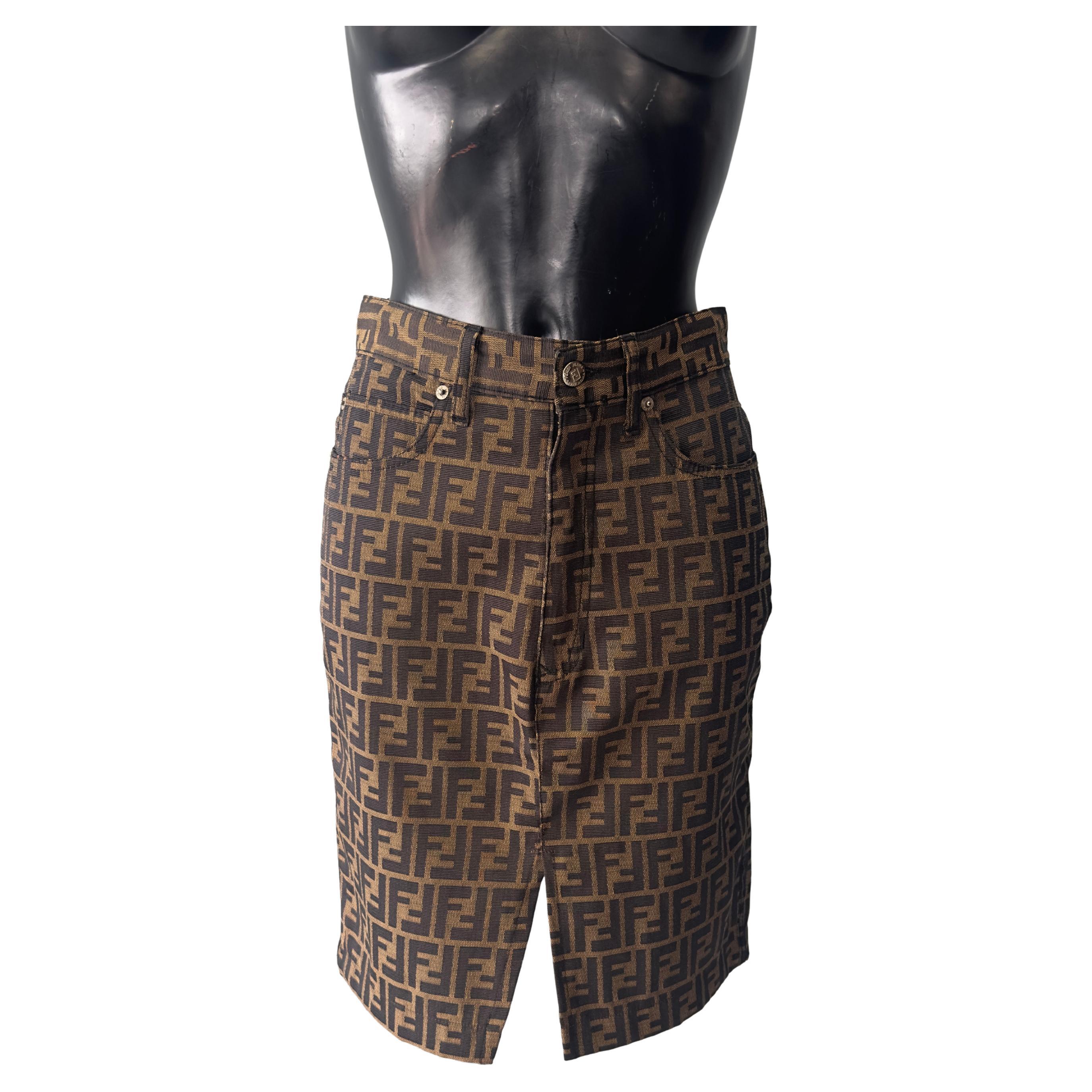 Fendi Rome Amor Jeans FF Skirt Pumpkin Iconic, 2000s