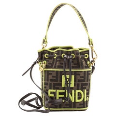 Fendi Roma Amor Mon Tresor Bucket Bag Embroidered Zucca Canvas Mini