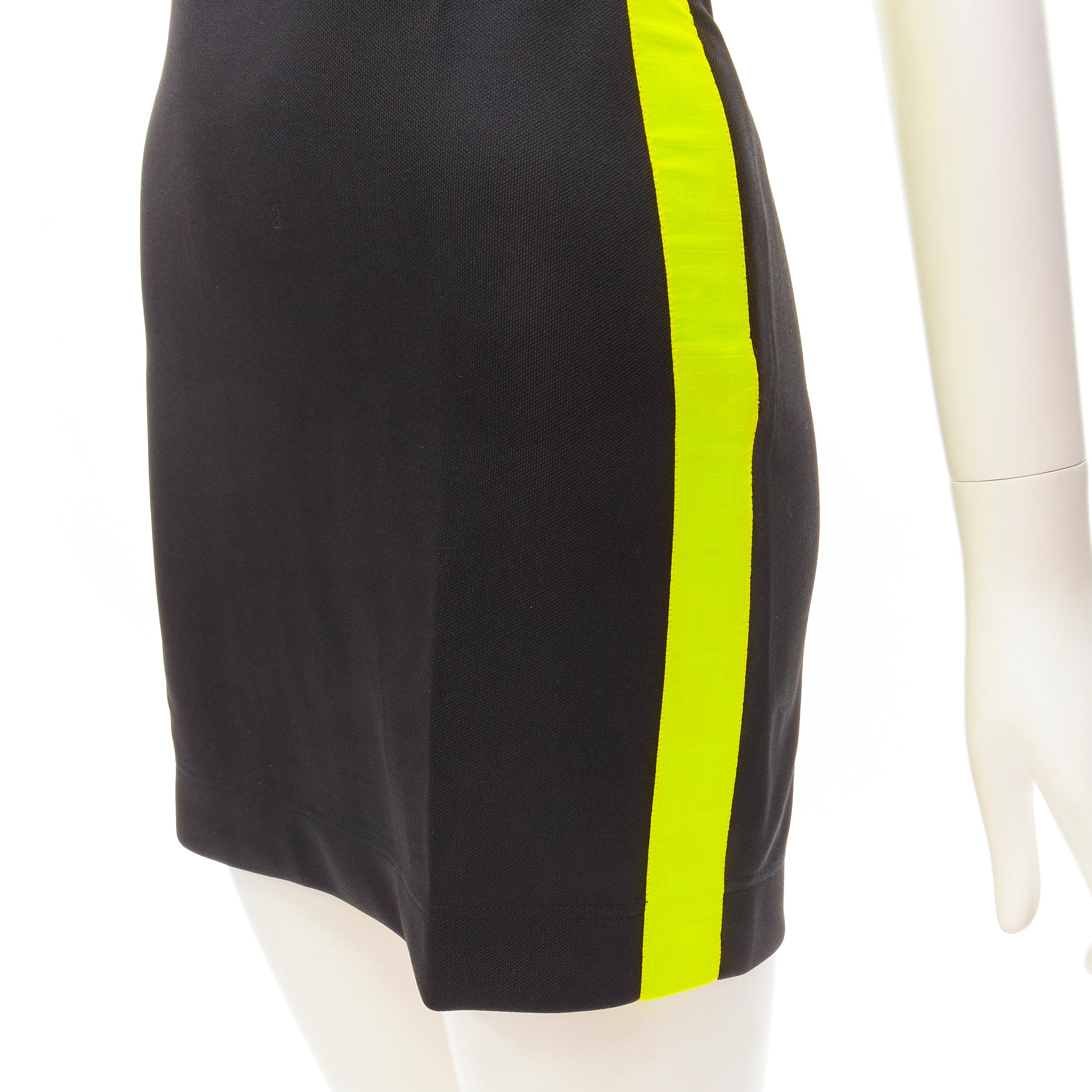 FENDI Roma Amor neon cross strap FF Zucca black bodycon dress XS In Excellent Condition For Sale In Hong Kong, NT
