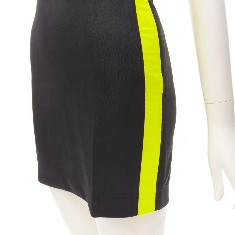 FENDI Roma Amor neon cross strap FF Zucca black bodycon dress XS 3