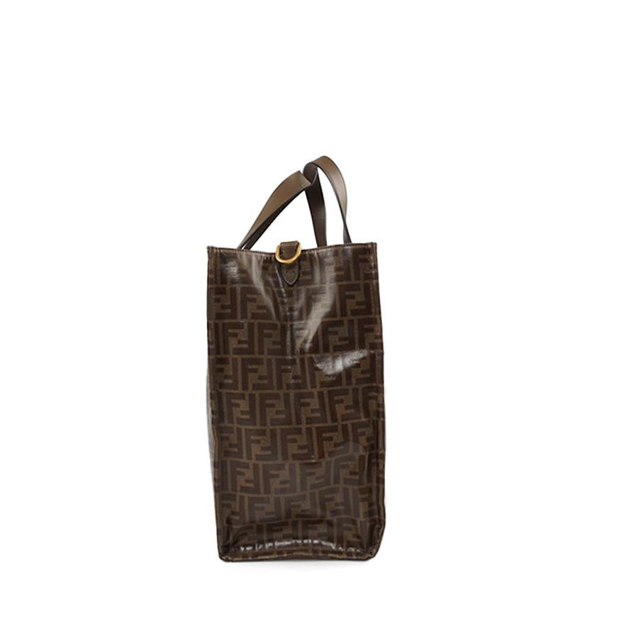 Black FENDI ROMA Carrier Bag Monogram Canvas For Sale