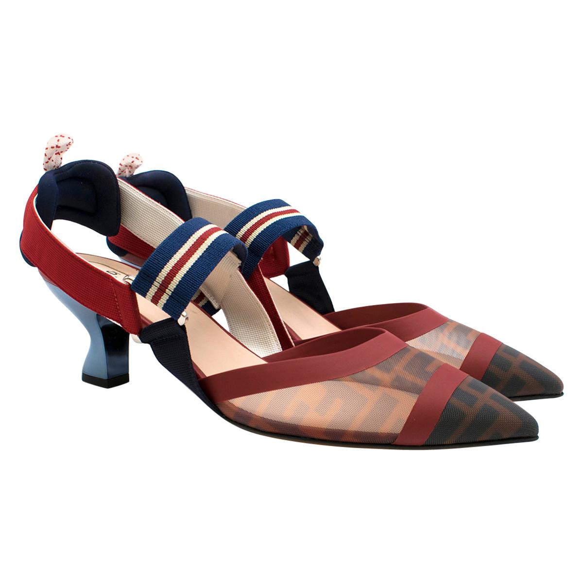 Fendi Roma Multicolour Technical-mesh Colibri Court Shoes - New Season IT40