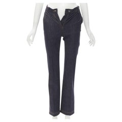 FENDI ROMA Open Your Heart scribble embroidery indigo blue jeans