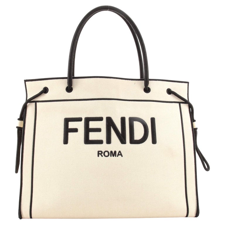 Fendi Roma Shopper Tote Canvas Large For Sale at 1stDibs