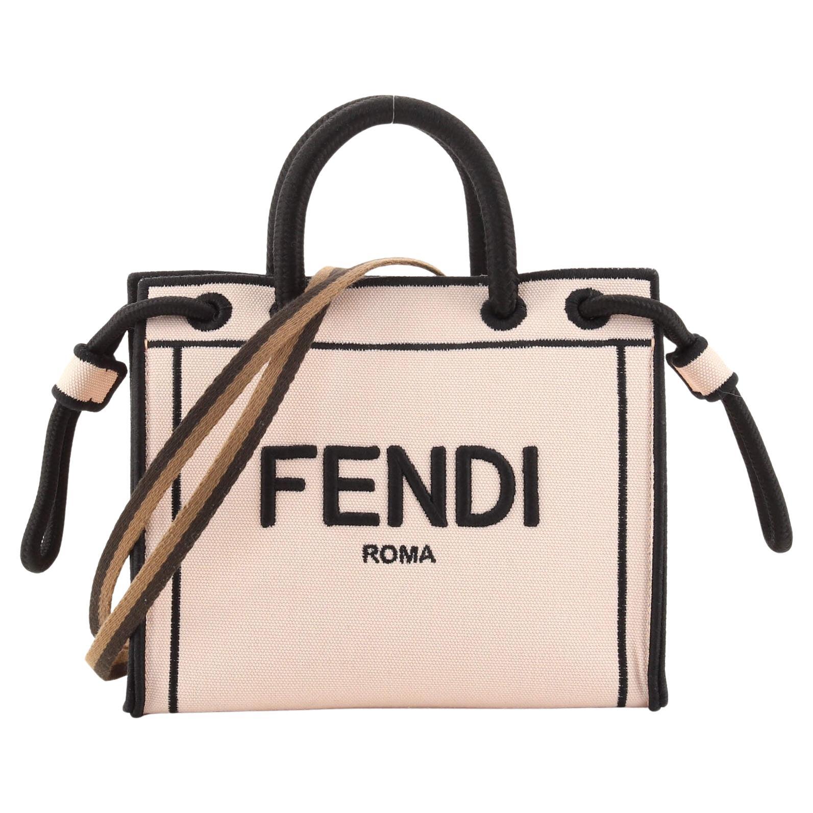 Fendi Roma Shopper Tote Canvas Mini