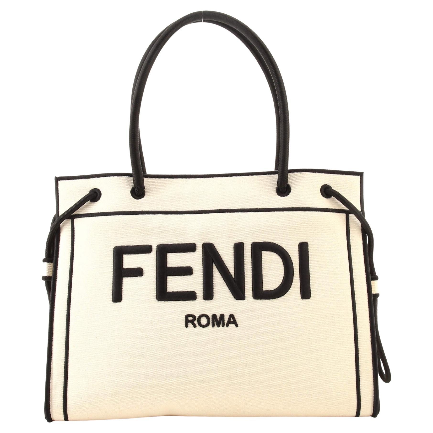 Fendi Speedy Bag Tote Pequin Stripe Canvas with Leather Trim Vintage 80s at  1stDibs