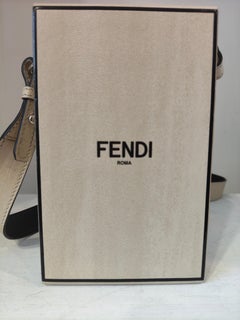 Fendi Roma vertical box beige shoulder bag