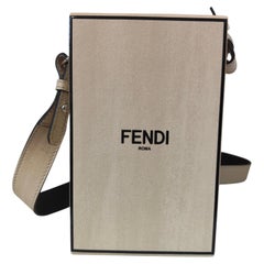 Fendi Roma vertical box beige shoulder bag
