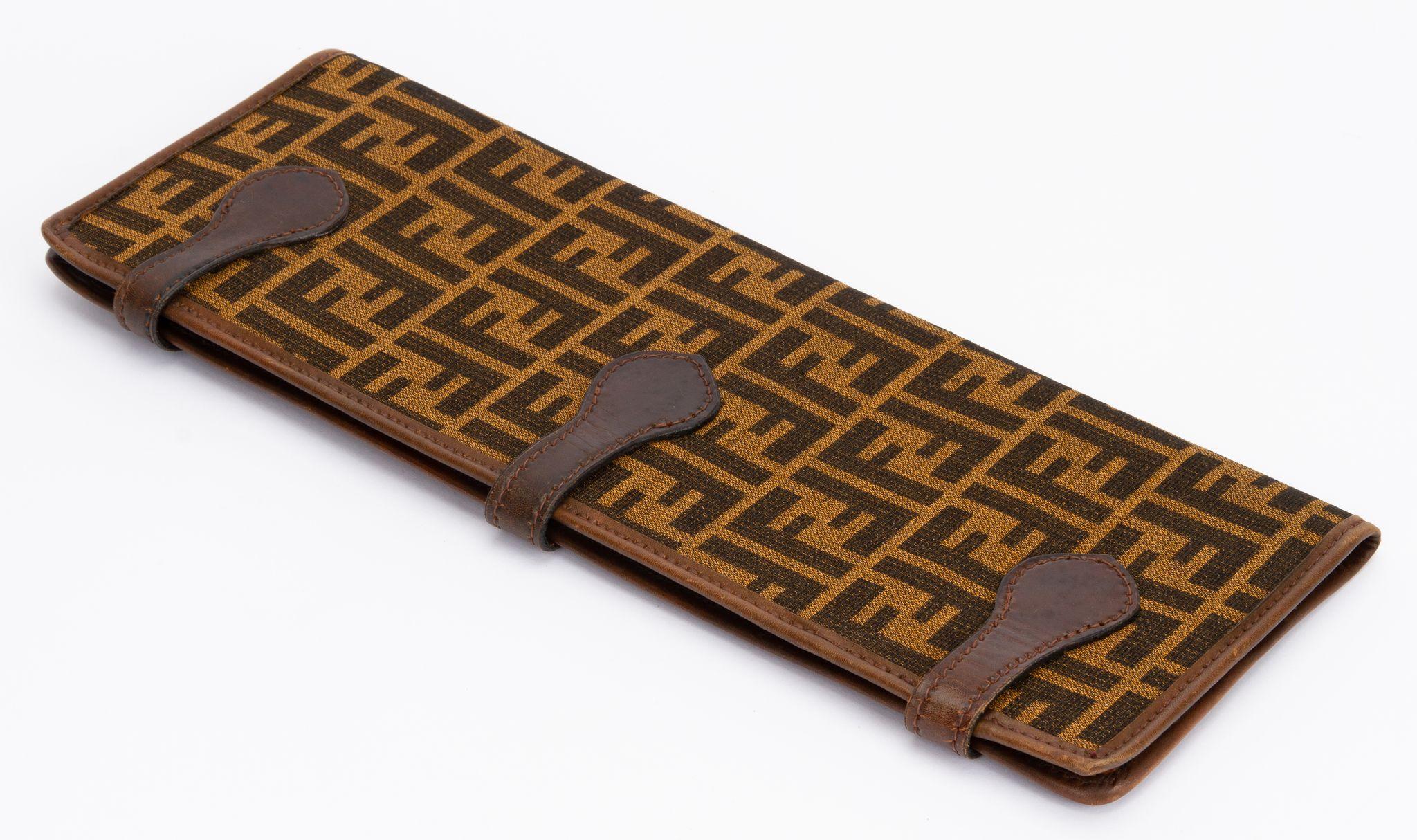 Fendi rare and collectible zucchino monogram ties carrying case.
