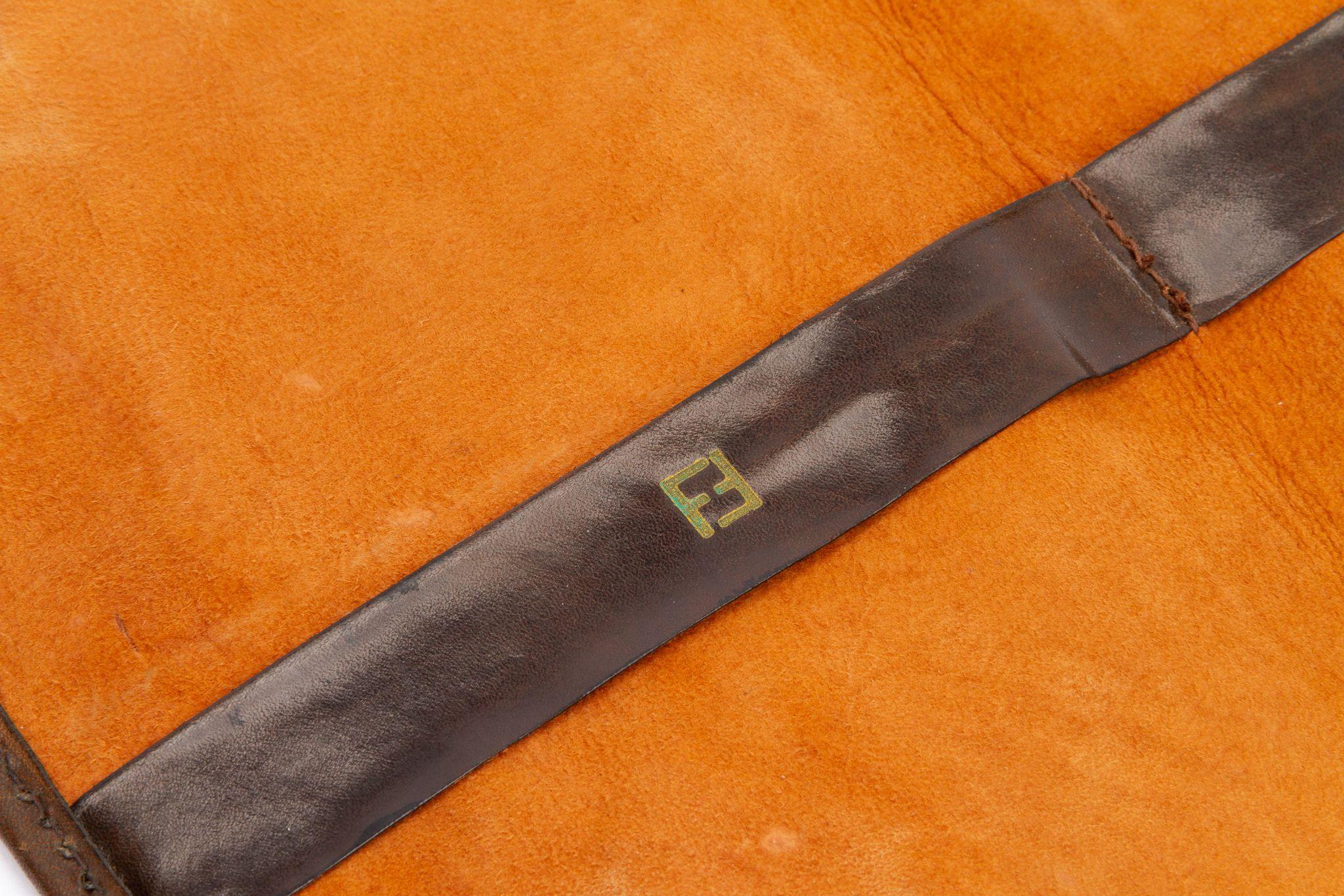 Brown Fendi Roma Vintage Tie Carrying Case For Sale