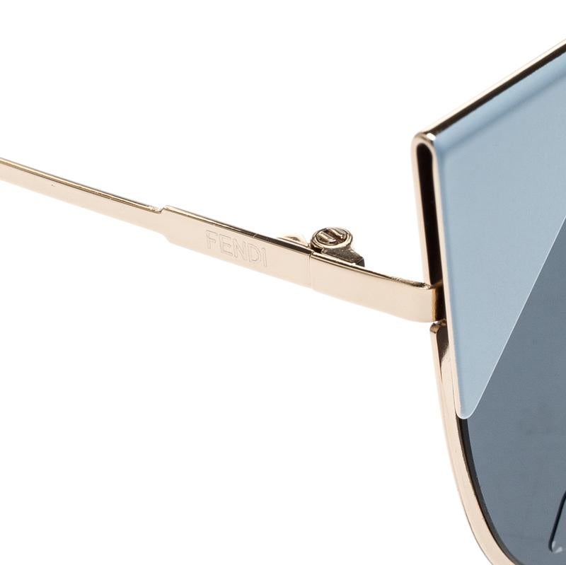 Fendi Rose Gold/Blue FF0191/S Cat Eye Sunglasses In Excellent Condition In Dubai, Al Qouz 2