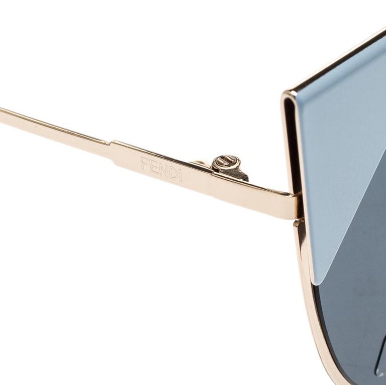 Fendi Rose Gold Blue Ff0191 S Cat Eye Sunglasses For Sale At 1stdibs