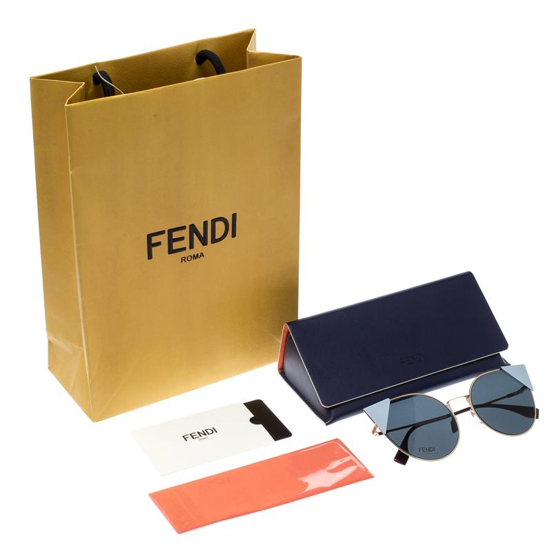 Women's Fendi Rose Gold/Blue FF0191/S Cat Eye Sunglasses