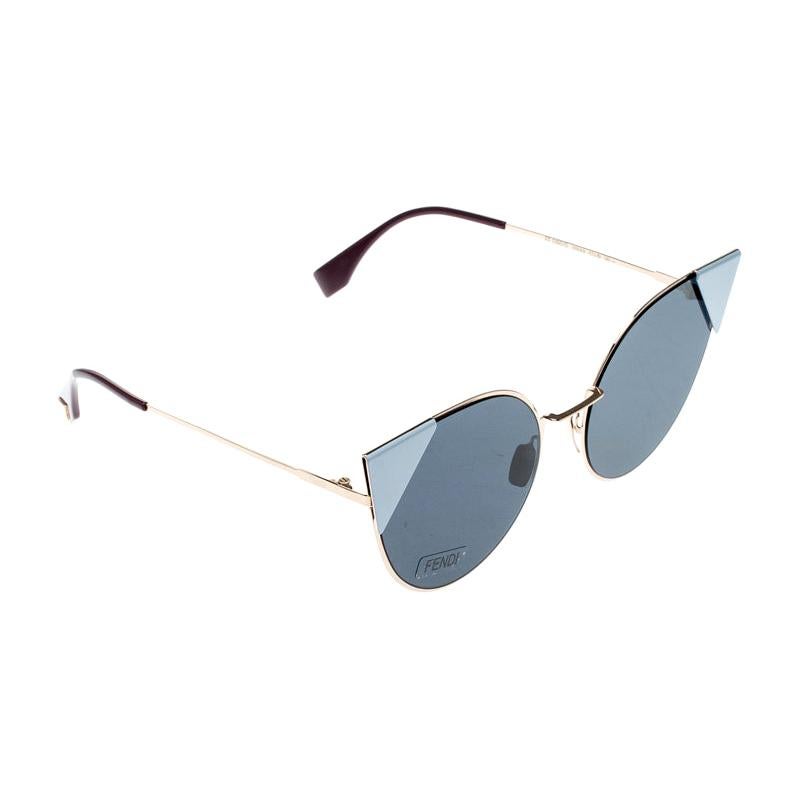 Fendi Rose Gold/Blue FF0191/S Cat Eye Sunglasses