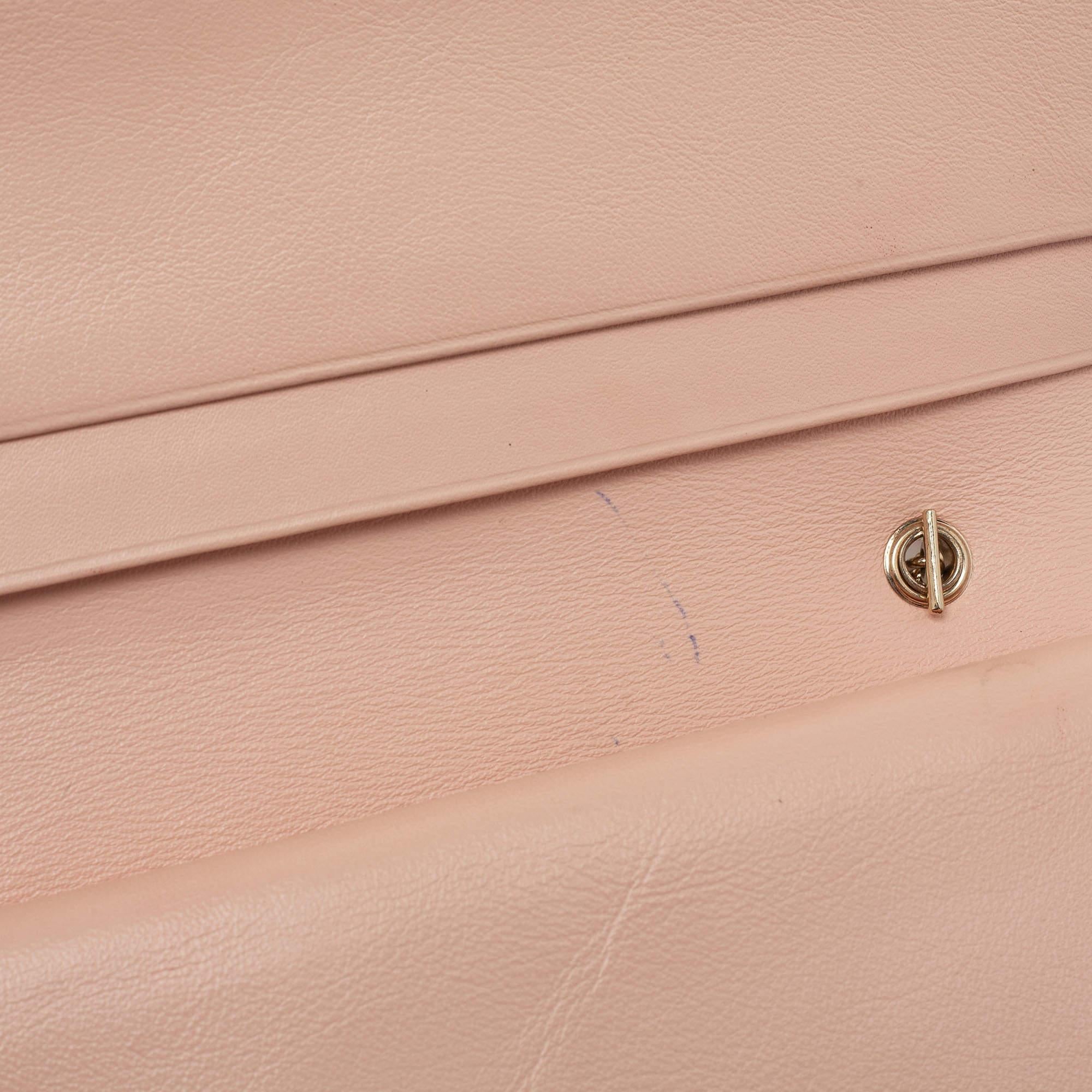 Fendi Rose Gold Patent Leather Fendilicious Wallet On Chain 8