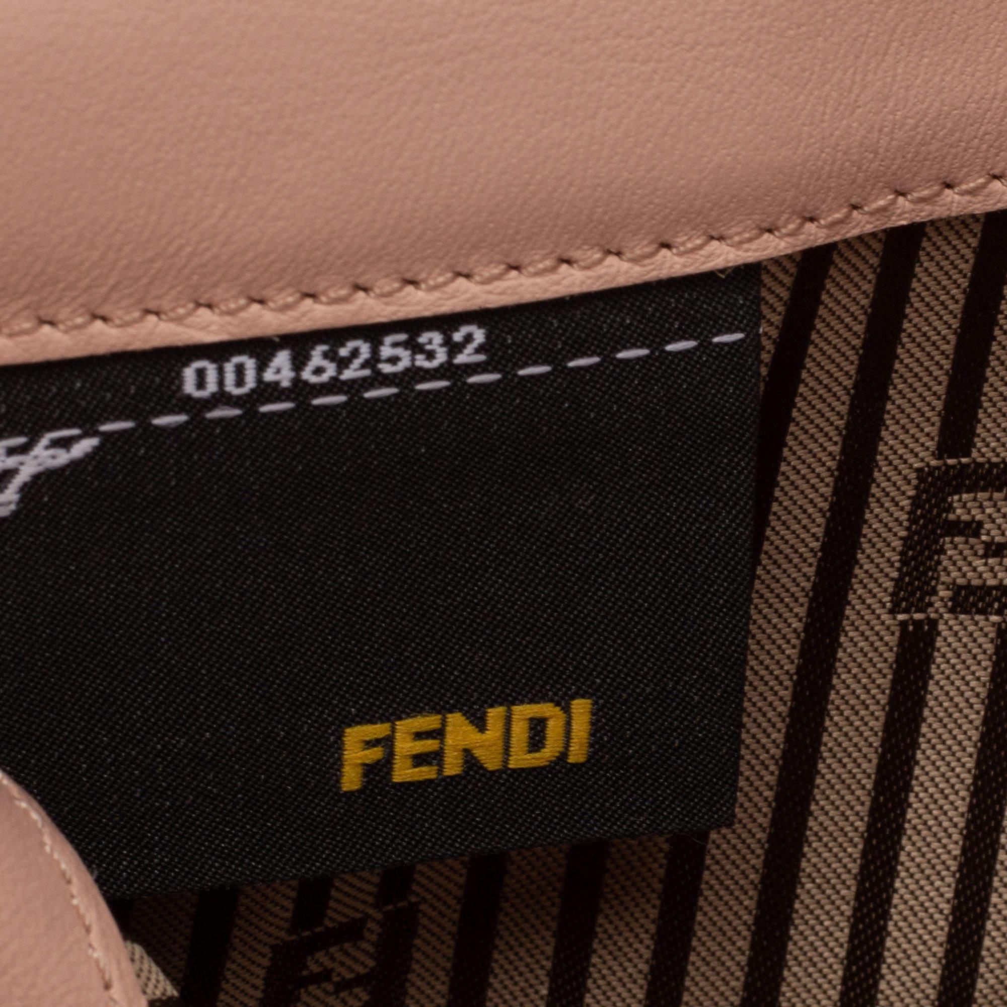 Fendi Rose Gold Patent Leather Fendilicious Wallet On Chain 9