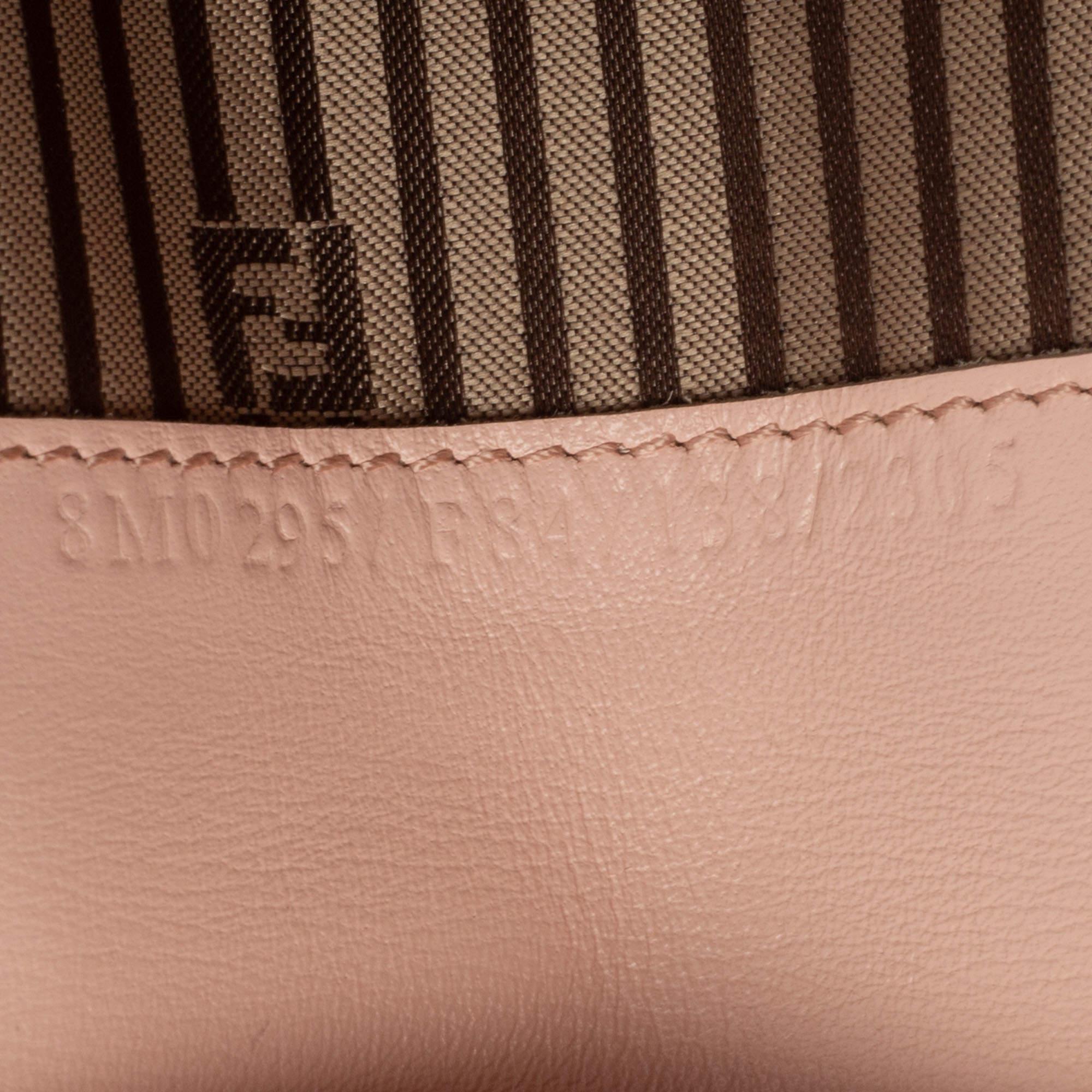 Fendi Rose Gold Patent Leather Fendilicious Wallet On Chain 10