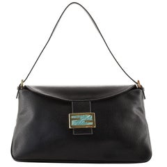 Fendi Round Flap Baguette Leather Large