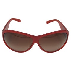 Fendi rounded red grey logo sunglasses
