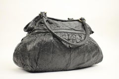 Fendi Ruffled Ffty11 Black Leather Shoulder Bag