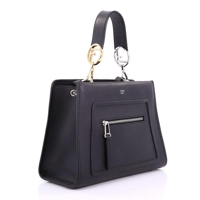 Black Fendi Runaway Handbag Leather Small
