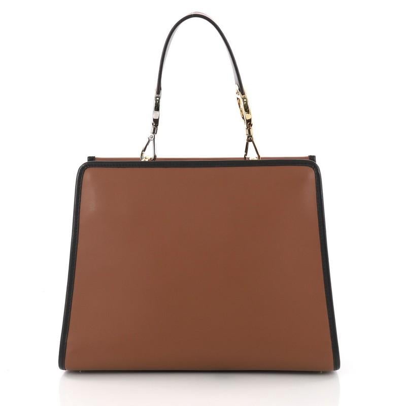 Fendi Runaway Handbag Leather Small im Zustand „Gut“ in NY, NY