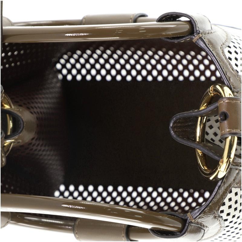 Black Fendi Runaway Shopper Tote Perforated Leather Mini