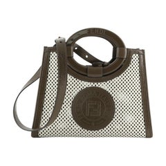 Fendi Runaway Shopper Tote Perforated Leather Mini