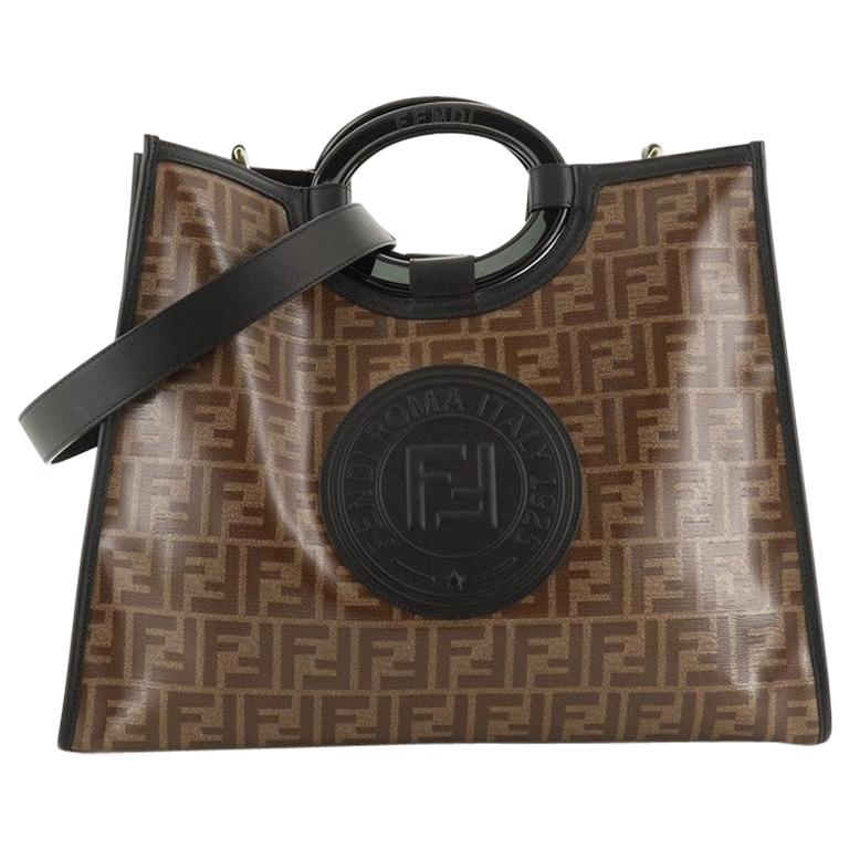 Fendi Runaway Shopper Tote Zucca Coated Canvas Medium