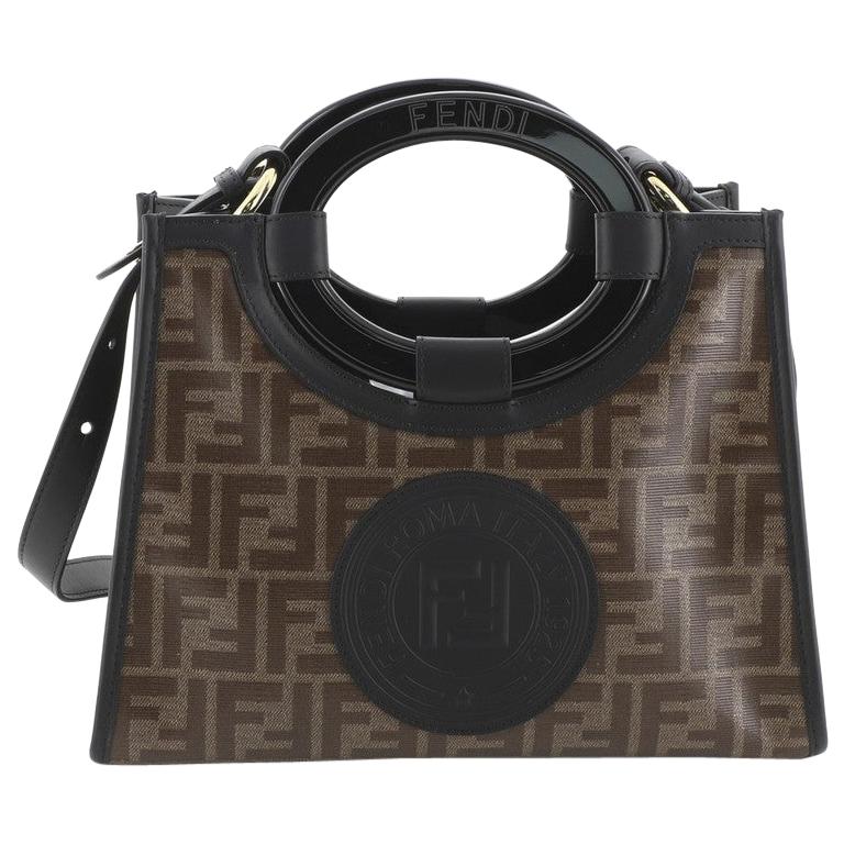 Fendi Runaway Shopper Tote Zucca Coated Canvas Small