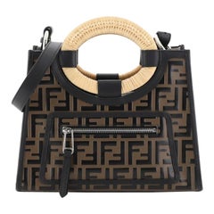 Fendi Runaway Tote Logo Embossed Leather Small