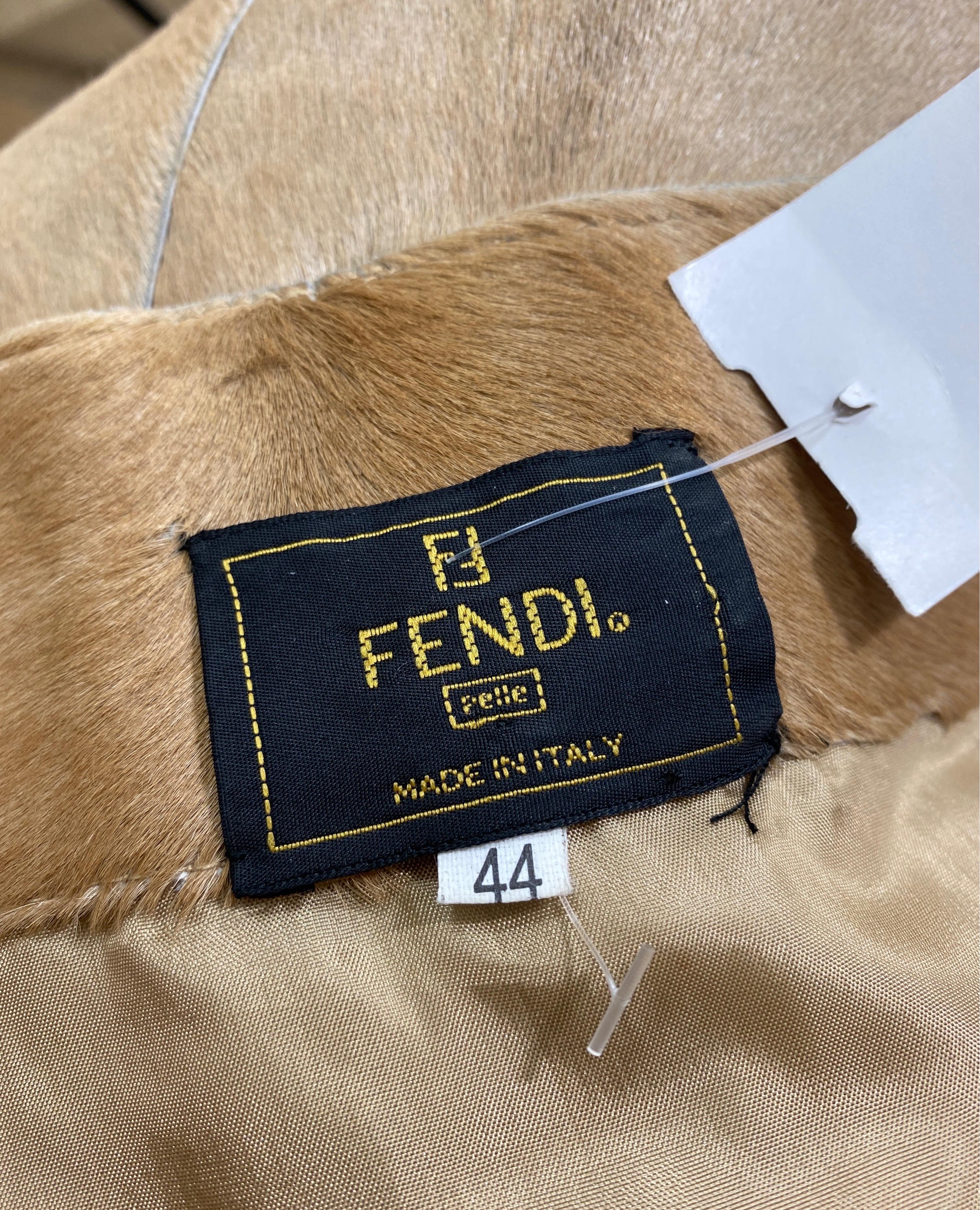 Fendi Runway Fall 1999 Pony Hair Leather Skirt -Size 42 For Sale 7