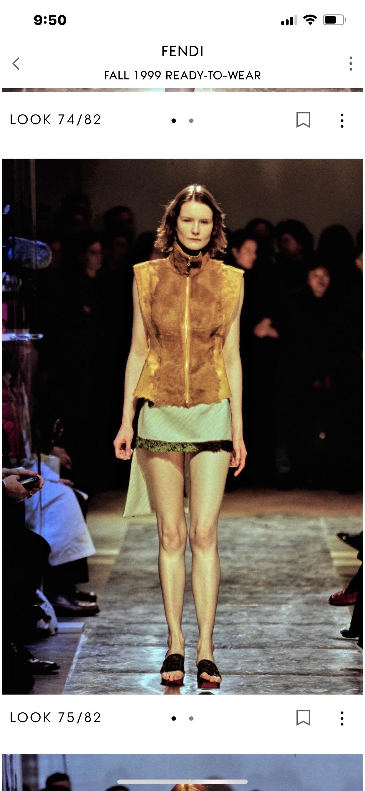 Fendi Runway Fall 1999 Pony Hair Leather Skirt -Size 42 For Sale 12