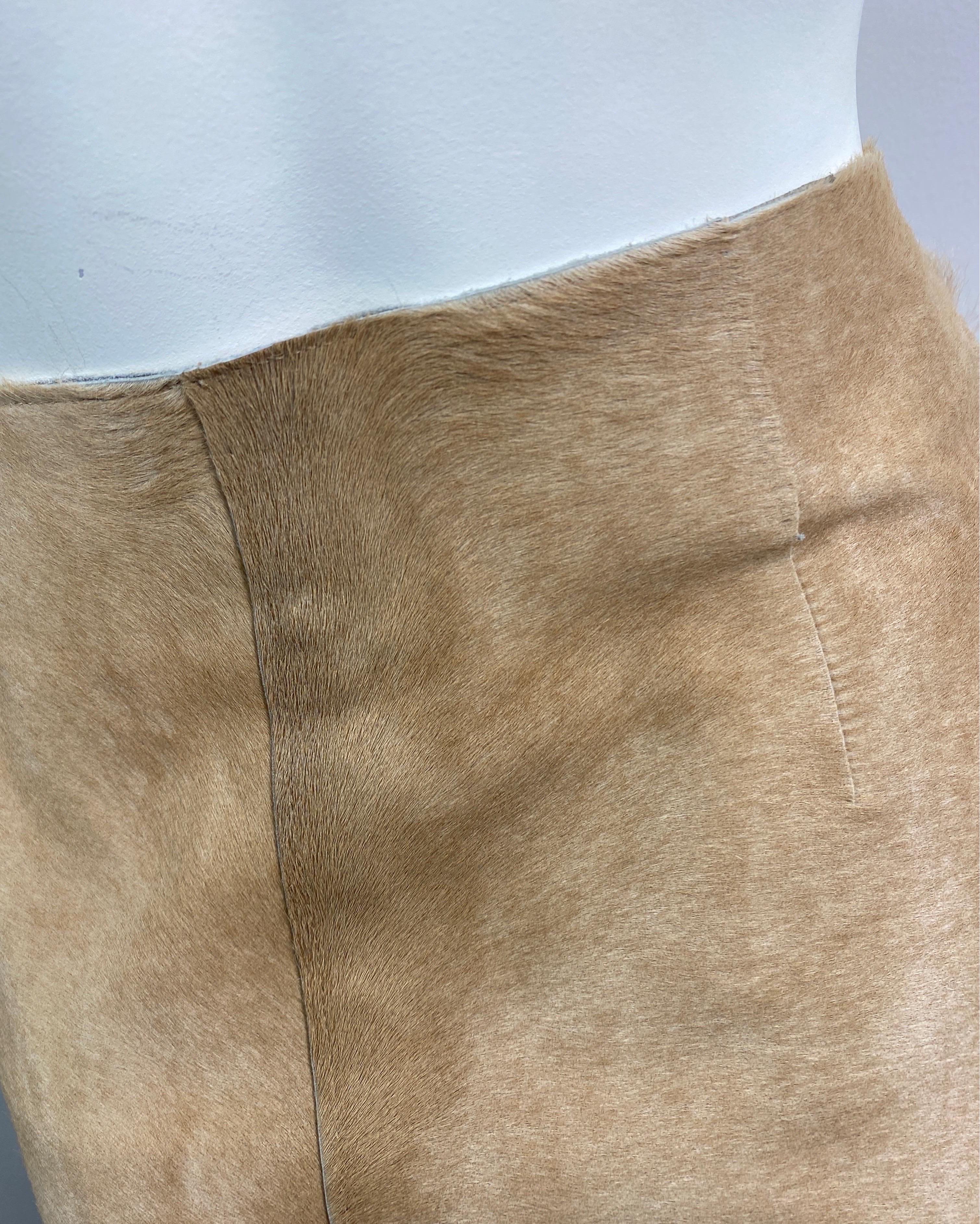 Fendi Runway Fall 1999 Pony Hair Leather Skirt -Size 42 For Sale 5