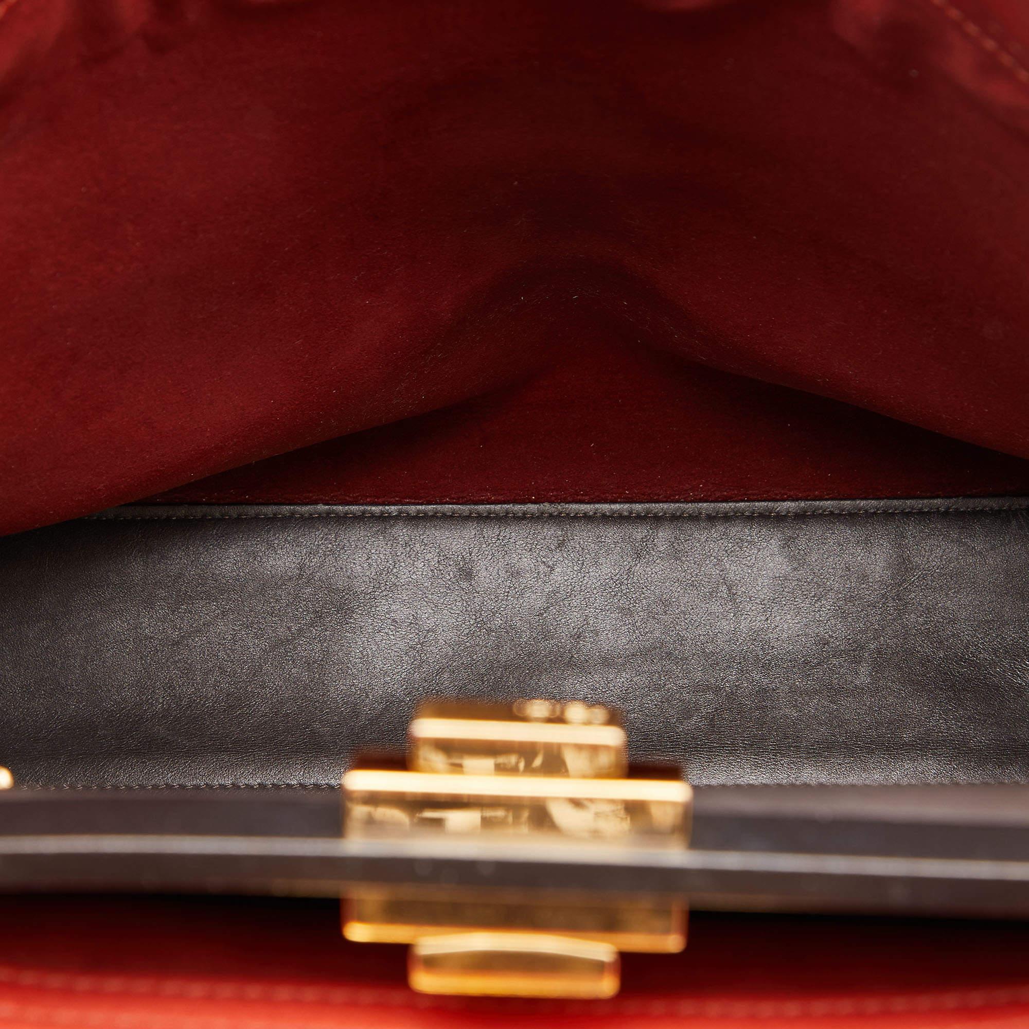 Fendi Rust Leather Large Peekaboo Iconic Top Handle Bag 4