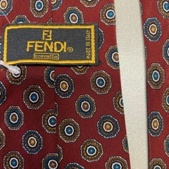 Corbata de seda de lunares FENDI Teal Óxido