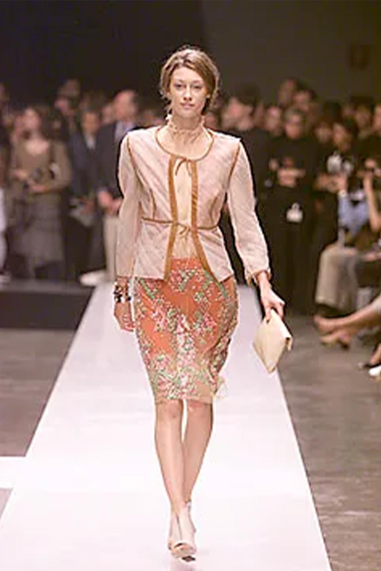 Women's Fendi S/S 2000 Embroidered Mesh Skirt For Sale