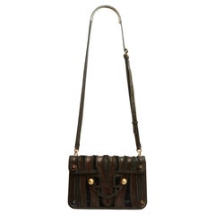 Fendi Sac Pochette Schwarz Braun Schamane Inspiriert Leder Samt Clutch Shoulder Ba