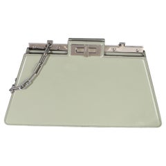 Fendi Sage Patent Medium Peekaboo Cut Chain Shoulder Bag