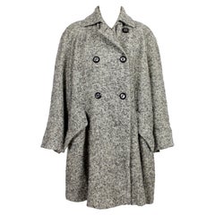 Fendi Manteau long vintage en laine d'alpaga saucière et poivre