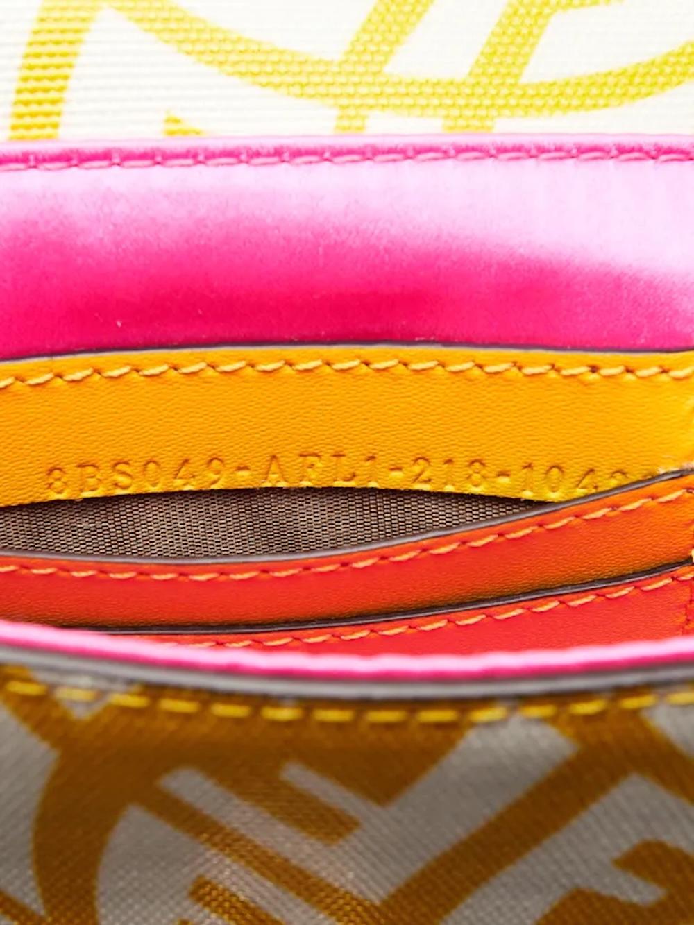 Fendi Sarah Coleman Yellow FF Vertigo Baguette Bag Mini For Sale 6